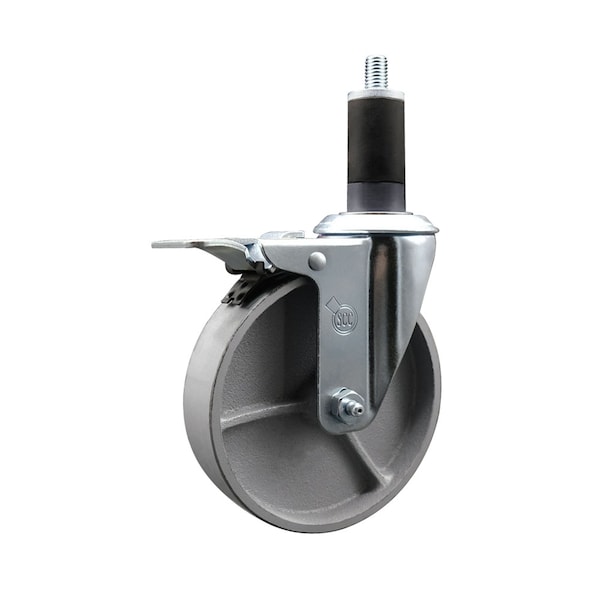 5'' Semi Steel Swivel 1-1/4'' Expanding Stem Caster Total Lock Brake